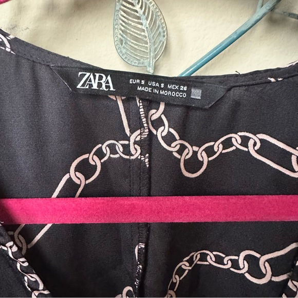 ZARA black chain print mini dress Small - Picture 6 of 7